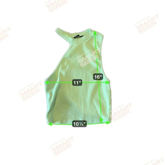 Zara Green Asymmetrical Cutout Ribbed Sleeveless Crop Top Women's‎ Size S - Picture 8 of 8
